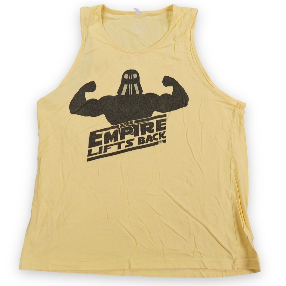 Next Level Tank Top Men Medium Yellow Empire Lifts Back Star Wars Gym Muscle M&G